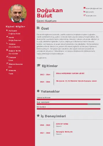 Gemi Kaptanı CV Örnekleri cv indir